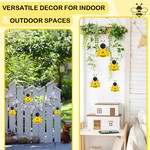 Topika - 4 Piece Metal Bumble Bee Wall Art Decor Set for Garden And Patio