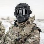Topika Tactical Helmet with Detachable Face Cover ABS Shell Anti-Fog Goggle