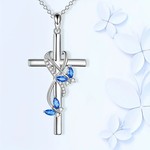 Elegant Christian Cross Butterfly Pendant Silver Plated Necklace - FDJC1