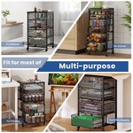 Topika Kitchen Rolling Storage Cart with 4 Drawers & Lockable Wheels