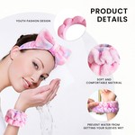 Topika-Spa Headband and Wristband Set 16pcs, Face Wash & Skincare Gifts