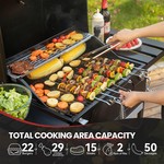 Topika Outdoor Charcoal Braai Grill & Dual Side Tables, Hooks, Thermometer