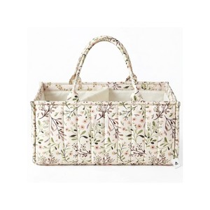 Topika Diaper Caddy Organizer Floral Baby Storage Basket with Handles
