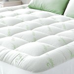 Topika Bamboo Mattress Topper Cooling Pillow Top Protector, 3 size Optional