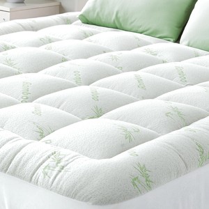 Topika Bamboo Mattress Topper Cooling Pillow Top Protector, 3 size Optional