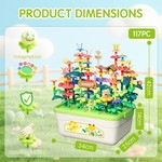 Topika Flower Garden Building Blocks 117pcs Pretend Play Set, STEM Toy
