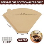 Topika Coffee Filters Papers, Cone Pour Over Coffee Paper Filters (100pc)