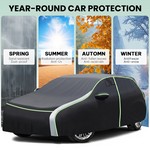 Topika 10-Layer Waterproof Car Cover, Car Rain Cover, Sunproof Dust Cover