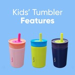 Topika-350ml Kids Stainless Steel Water Bottle + Spill-Resistant Straw
