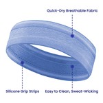 Workout Headbands - Non-Slip Sweat Athletic Hairbands - 24 x 4.5cm - 3 Pack