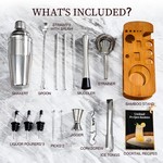 Topika- Cocktail Shaker Set with Stand,Bartender Kit&Drink Mixer for Bar