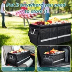 Topika - Car Cooler Box Insulated Storage Bag, Foldable Car Trunk Organiser