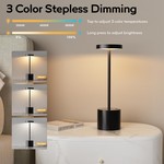 Topika - Cordless Rechargeable LED Table Lamp, Touch Dimmable 34cm, Black