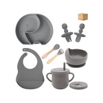 TopikaKids - Complete Silicone Baby Feeding Set, Bib, Plate, Cup & Utensils