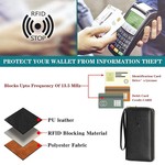 Topika Travel Passport Holder with Zipper, RFID Passport Wallet for unisex