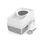 Topika Stainless Steel Top Entry Litter Box Metal Cat Litter Box with Lid