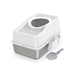 Topika Stainless Steel Top Entry Litter Box Metal Cat Litter Box with Lid