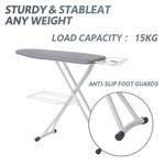 Topika Ironing Board 120x38cm, Foldable Stand with Iron Holder & Hanger