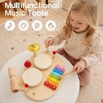 Topika Wooden Toddler Drum Set Montessori Musical Instruments for 1-9 years