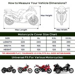 TopikaAuto - 4 Sizes Motorcycle Cover Waterproof Outdoor Heavy Duty 210D PU