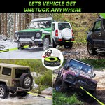 TopikaAuto 5m 10Tons Tow Strap Heavy Duty with D Ring Shackle Recovery Rope