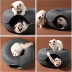 TopikaPet - Cosy Cat Tunnel Bed for Indoor Cats, Detachable & Washable