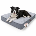 Topika Waterproof Large Dog Bed, Orthopaedic Crate Mat with Plush Cover