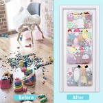 Topika Stuffed Animal Storage Over Door Hanging Organiser with Mesh Pockets