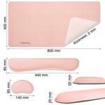 Topika 3 in 1 Mouse Pad With Wrist Support,Extra Large Leather Mousepad Set