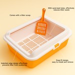 Topika Cat Litter Box with Scoop, Top Open, Easy Clean| Orange