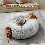 Topika Large Cat Donut Tunnel Warm And Cosy Design Plush Cave Detachable