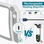 Topika -5x Magnifying Glass with Light,Adjustable LED, Foldable for Reading