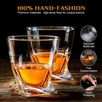 Topika Whiskey Stones And Glass Gift Set With Sculpted Crystal Tumblers