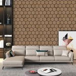 Topika 6pcs Teak 3D Honeycomb Wood Acoustic Panels For Home & Office Decor