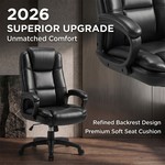 Topika Elite 200 -Leather Executive Home Office Chair, Ergonomic Desk Chair