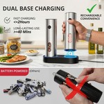 Topika - Electric Salt And Pepper Grinder Set, Rechargeable Stainless Steel