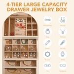 Topika Jewellery Box for Women with 12 Grid Drawer, Dust-Proof Organizer