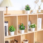 TopikaHome - 4 Artificial Potted Flowers, Small Faux Plants for Home Decor
