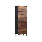 Topika - Fabric Dresser 5 Drawer Tall Dresser for Bedroom, Closet Organiser