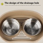 Topika Stainless Steel Double Bowls for Dogs & Cats, Non-Slip Tray