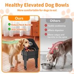 Topikapets - Adjustable Elevated Dog Bowls with Lick Plate & 2x 1.2L Bowls