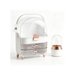 Topika Makeup Organizer With Drawers, Dustproof Lid & Brush Holder