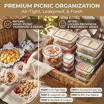 Topika - 24Piece Food Storage Containers With Lids, Black PP Meal Prep Set