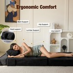 Topika - 4-In-1 Sofa Bed, Foldable Couch Bed With Pillows, Double Size
