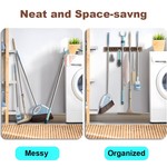 Topika - Mop and Broom Holder Wall Mount with Racks and Hooks for Storage