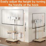TopikaHome - Portable TV Stand with Wheels Compatible with 32-70", Swivel & Height Adjust