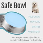 Topika Stainless Steel Dog Bowl with Non-Slip Silicone Base, 21cm Big Bowl