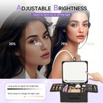 Topika Travel Makeup Bag with LED Mirror, Hard Case & Dividers