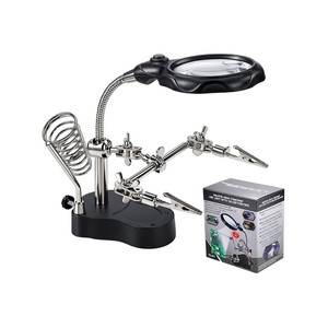 Topika Soldering Station Set, Metal Stand with LED Magnifier Helping Hands