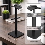 Topika - 23.5CM Headphone Stand Rack, Metal Supporting Bar, Anti-Slip Base